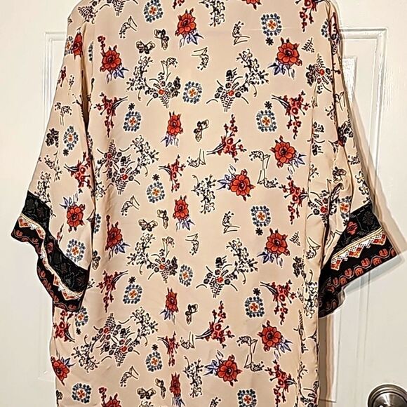 Max Studio Floral Boho Plus Crepe Duster Size Small - Picture 5 of 11